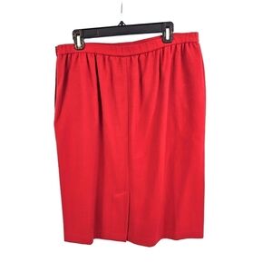 Alfred Dunner Size 16 Red Wool Pencil Skirt Lined
